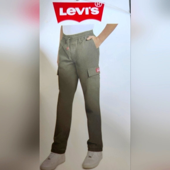 BNWT Levi's Youth Sz 16 Green Cargo Pants Joggers with Straight Leg - Picture 1 of 13